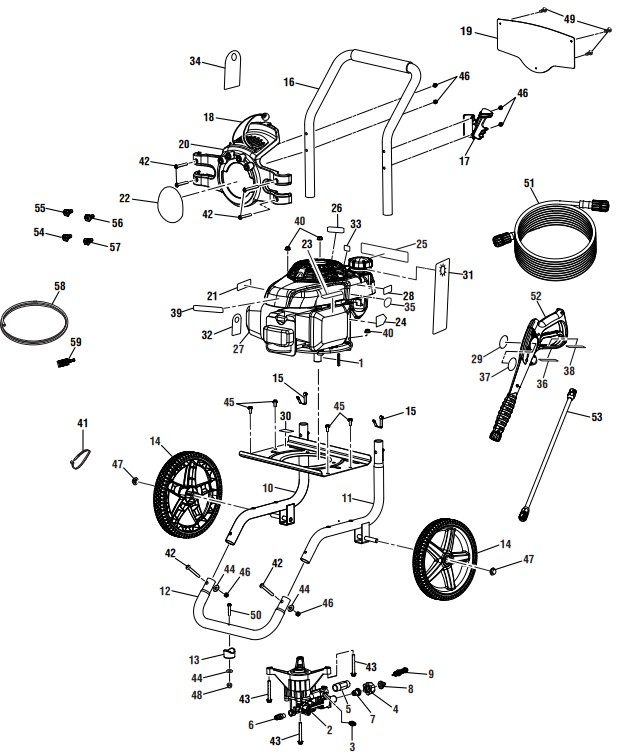 powerstroke ps80995 2700 psi gas pressure washer parts